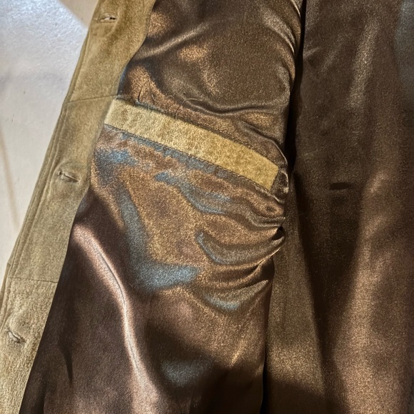 Women’s Suede  Moss Green Coat - Picture 6 of 10